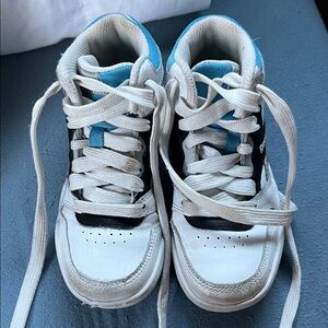 Reebok White, Black and Blue Kids High-Top Sneakers